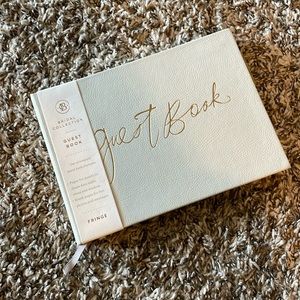 Ivory and Gold Wedding Guest Book with Gold Pen